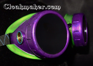 Purple and Green with Teal accents Painted Goggles