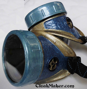 Blue and Gold Painted Goggles