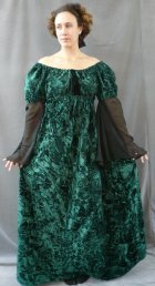 G506: Green Crushed Velvet 12th century gown