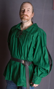S309: green poet shirt