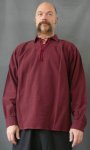 burgundy shirt
