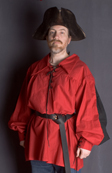 Pirate shirt red with black inserts