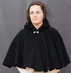 1589: Black Petite Full Circle Cloak