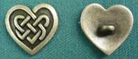 Celtic Heart Silver Button
