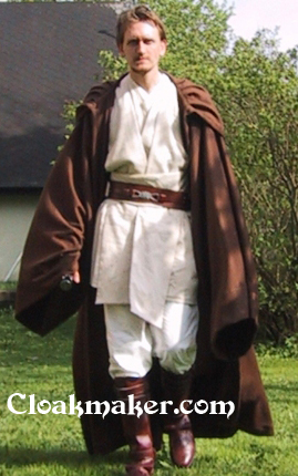 R508 - Brown Jedi Robe w/Pockets & Generous Hood, Washable - Cloak & Dagger  Creations