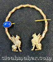 Penannular<br>Bronze Griffins with Blue Lapis Lazuli<br>Large