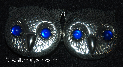 Owl Faces<br>w/Blue Eyes Silvertone
