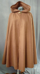 Cloak:2031, Cloak Color:Lt Coffee Brown, Fiber / Weave:Polyester Fleece, Cloak Clasp:Bavarian - Bronzetone, Hood Lining:Unlined, Back Length:45", Neck Length:22.5", Seasons:Spring, Fall.