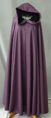 Cloak:2218, Cloak Style:Full Circle Cloak, Cloak Color:Plum Purple, Fiber / Weave:100% Wool Flannel, Cloak Clasp:Vale, Hood Lining:Black Silk Velvet, Back Length:58", Neck Length:23.5", Seasons:Spring, Fall, Summer.