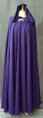 Cloak:2400, Cloak Style:Full Circle Cloak, Cloak Color:Vibrant Royal Purple, Fiber / Weave:Wool, Cloak Clasp:Gothic Heart, Hood Lining:Unlined, Back Length:59", Neck Length:21", Seasons:Summer, Spring, Fall, Note:This vibrant royal purple full circle cloak was created<br>from a suiting fabric. The cloak<br>drapes beautifully, flows well, is wrinkle resistant<br>and provides warmth and wind resistance<br>suitable for cool spring and summer evenings..