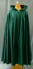 Cloak:2543, Cloak Style:Full Circle Cloak, Cloak Color:Green, Fiber / Weave:Polyester Economy Fleece, Cloak Clasp:Plain Rope<br>Hook & Eye, Hood Lining:Self-lining, Back Length:60 3/4", Neck Length:25", Seasons:Fall, Spring, Note:Lightweight economy fleece provides a warmth with<br>very little weight. Suitable for indoor wear late spring,<br>early fall, or cool summer evenings..
