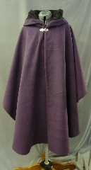Cloak:2639, Cloak Style:Cape / Ruana, Cloak Color:Dark Plum Purple, Fiber / Weave:Polyester Faux Wool, Cloak Clasp:Vale, Hood Lining:Black Vined Flocked Polyester, Back Length:41.5", Neck Length:20", Seasons:Winter, Fall, Spring, Note:Machine Wash Cold, Tumble Dry Low.
