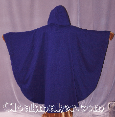 Cloak:2668, Cloak Style:Cape / Ruana, Cloak Color:Bright Royal Purple, Fiber / Weave:Midweight Fleece with sweater weave surface, Cloak Clasp:Vale, Hood Lining:Unlined, Back Length:44", Neck Length:22", Seasons:Fall, Spring, Southern Winter, Note:A cross between a cape and a cloak, a ruana<br>is a great way to keep warm while<br>frequent, unhindered use of your arms <br>is needed. Ruanas make great driving cloaks!<br>This Ruana is extra long (33")<br>over the shoulders for even more coverage.<br>Machine washable cold gentle, tumble dry low.<br>Throw it on and go!.