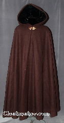 Cloak:2800, Cloak Style:Full Circle Cloak, Cloak Color:Milk Chocolate Brown, Fiber / Weave:100% Heavy Wool Melton, Cloak Clasp:TBD<br>shown with a Thimbleberry Clasp, Hood Lining:Emerald Green Velvet, Back Length:54", Neck Length:24", Seasons:Spring, Fall, Southern Winter, Winter, Note:A heavy weight cloak made from<br>100% Wool with a soft feel.<br>Actual clasp TBD<br>Pictured  with a brass Thimbleberry<br>hook clasp and lined with a rich<br>emerald green velvet for an organic flair.<br>Dry Clean only.