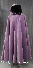 Cloak:2812, Cloak Style:Full Circle Cloak, Cloak Color:Lt Violet, Fiber / Weave:100% Cotton Velvet, Cloak Clasp:Gothic Heart, Hood Lining:Purple Cotton Velvet, Back Length:52", Neck Length:21", Seasons:Spring, Fall, Note:This soft velvety violet cloak<br>is a lovely touch for those<br>cool spring fall evenings.<br>Adorned with an elegant<br>Gothic Heart hook clasp<br>Machine washable.