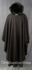 Cloak:2815, Cloak Style:Cape / Ruana, Cloak Color:Dark Brown, Fiber / Weave:80% Wool / 20% Nylon, Cloak Clasp:Vale, Hood Lining:Unlined, Back Length:49", Neck Length:22", Seasons:Winter, Fall, Spring, Note:Dry clean only.<br>Perfect for cold evenings<br>and versatile for any occasion,<br>the ruana shape leaving arms free<br>for driving and everyday activities.<br>Features a  thick wool mix blend<br>finished off with a pewter hook-and-eye clasp..