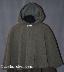 Cloak:2857, Cloak Style:Shaped Shoulder Cloak - Short, Cloak Color:Mushroom Grey, Fiber / Weave:100% Polyester Windpro Fleece with a herringbone finish, Cloak Clasp:Alpine Knot - Silvertone, Hood Lining:Unlined, Back Length:23", Neck Length:21", Seasons:Spring, Fall, Southern Winter, Winter, Note:Water beads off!<br>A plush mushroom cloak<br>gives a woodsy addition<br>to your outdoor event.<br>Warm perfect for a child or adult.<br>Dry clean only..