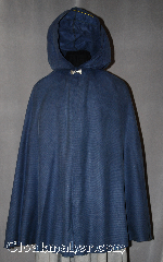 Cloak:2863, Cloak Style:Full Circle Short Cloak, Cloak Color:Slate Blue patterned, Fiber / Weave:Poly Nylon, Cloak Clasp:Alpine Knot - Silvertone, Hood Lining:Unlined, Back Length:38", Neck Length:23", Seasons:Spring, Fall, Note:Water beads off!<br>This cloak is practically weightless<br>and protects your outfit while<br>still allowing for arm movement<br>and easy storage..