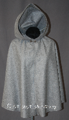 Cloak:2939, Cloak Style:Shaped Shoulder Cloak - Short, Cloak Color:Heathered Grey, Fiber / Weave:100% Wool, Cloak Clasp:Alpine Knot - Silvertone, Hood Lining:Unlined, Back Length:27.5", Neck Length:18.5", Seasons:Fall, Spring, Note:This shape shoulder short cloak<br>is a perfect youth starter cloak.<br>Made from a heathered grey<br>100% wool and accented with a<br>classic alpine hook-and-eye clasp.<br>Dry Clean only..