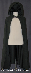 Cloak:2985, Cloak Style:True Half Circle Hobbit Style Cloak<br>pointed hood, Cloak Color:Green, Fiber / Weave:100% Polyester, Cloak Clasp:Alpine Knot - Silvertone, Hood Lining:Unlined, Back Length:46", Neck Length:21", Seasons:Fall, Spring, Note:Going on an adventure?<br>This lightweight cloak allows for<br>running and hiking with an open<br>front to display Armour or garments.<br>Features a short pointed hood.<br>Made of two sided polyester fabric,<br>soft moleskin on the outside<br>and satin on the inside.<br>Machine washable..