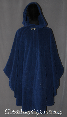 Cloak:3051, Cloak Style:Ruana, Cloak Color:Bright Navy Blue, Fiber / Weave:Windbloc Polar Fleece, Cloak Clasp:Vale, Hood Lining:Unlined, Back Length:40.5"<br>27" overarm, Neck Length:25", Seasons:Winter, Southern Winter, Fall, Spring, Note:A cross between a cape and a cloak,<br>a ruana is a great way to keep warm<br>while frequent, unhindered use<br>of your arms is needed.<br>Perfect for cold winter evenings<br>with a weighted protection<br>from winter winds.<br>Blocks all wind to keep you warmer<br>Extra caution recommended<br>when crossing streets,<br>air will be blocked<br>and sounds will be muffled.<br>Partially water resistant.<br>Adorned with a silver tone<br>vale hook-and-eye clasp.<br>Machine Washable.<br>Never dry clean.