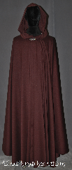 Cloak:3077, Cloak Style:Full Circle Cloak, Cloak Color:Burgundy / black, Fiber / Weave:Tropical Weight Worsted Wool Blend Suiting, Cloak Clasp:Vale, Hood Lining:Unlined, Back Length:56", Neck Length:22", Seasons:Fall, Spring, Note:A flowing lightweight cloak<br>with a small black<br>and burgundy chevron pattern<br>adorned with a silvertone Vale<br>hook and eye clasp.<br>Made from tropical / worsted wool<br>hand wash cold line dry.