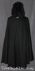 Cloak:3090, Cloak Style:Full Circle Cloak, Cloak Color:Black, Fiber / Weave:Wool Blend, Cloak Clasp:Vale, Hood Lining:Unlined, Back Length:47", Neck Length:22", Seasons:Fall, Spring, Note:Perfect for cool evenings adding a<br>touch of drama and elegance.<br>Features a Vale hook and eye clasp<br>Machine washable..