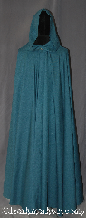 Cloak:3107, Cloak Style:Full Circle Cloak, Cloak Color:Teal Blue, Fiber / Weave:Wool Blend, Cloak Clasp:Drage Pewter, Hood Lining:Unlined, Back Length:54", Neck Length:21", Seasons:Fall, Spring, Note:Lightweight and easy care, in a rich teal,<br>this full circle cloak is a great piece of outerwear.<br>Made of a wool blend this unlined cloak<br>makes a great accessory for everyday wear,<br>LARP or Renaissance Fair.<br>The cloak is machine washable, so throw it on<br>whenever you need some extra warmth..