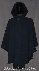 Cloak:3287, Cloak Style:Ruana Pullover Cloak water resistant, Cloak Color:Navy Blue, Fiber / Weave:100% Polyester Fleece, Cloak Clasp:Modern Hook and Eye<br>hidden, Hood Lining:Self-lining, sherpa texture, Back Length:38" back<br>29" overarm, Neck Length:22", Seasons:Winter, Southern Winter, Fall, Spring, Note:Warm functional and<br>water resistant this<br>navy ruana pullover<br>has a self-lining, sherpa<br>texture with a closed front<br>for extra warmth from cold winds.<br>A cross between a cape and a cloak,<br>a ruana is a great way <br>to keep warm while frequent,<br>unhindered use of your arms<br>is needed. Ruanas make great driving cloaks!<br>Machine washable..