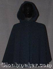 Cloak:3289, Cloak Style:Full circle Pullover Cloak water resistant, Cloak Color:Navy Blue, Fiber / Weave:100% Polyester Fleece, Cloak Clasp:Modern Hook and Eye<br>hidden, Hood Lining:Self-lining, sherpa texture, Back Length:28", Neck Length:21", Seasons:Winter, Southern Winter, Fall, Spring, Note:Water beads off!<br>This navy full circle<br>pullover cloak has a<br>self-lining, sherpa texture<br>with a closed front for<br>extra warmth from cold winds.<br>The perfect starter cloak<br>for any age. Short enough<br>for a child to play and grow<br>with while allowing an adult<br>ease of arm use during<br>everyday activities.<br>Machine washable..