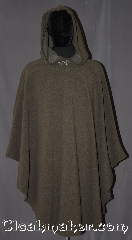 Cloak:3308, Cloak Style:Shaped Shoulder Ruana Cloak, Cloak Color:Taupe Brown /  Mushroom Brown, Fiber / Weave:WindPro Herringbone Fleece<br>(wool-like exterior), Cloak Clasp:Triple Medallion, Hood Lining:Self-lining Grey, Back Length:42", Neck Length:22.5", Seasons:Fall, Spring, Southern Winter, Winter, Note:Textured to look like wool on the outside<br>this mushroom windpro fleece grey cloak<br>is a warm, rustic addition to your outdoor event<br>Warm with an interior fleece backing<br>Machine Washable<br>DO NOT DRY CLEAN.