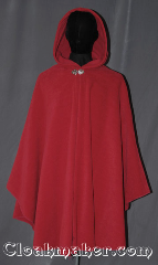 Cloak:3345, Cloak Style:Cape / Ruana, Cloak Color:Rose Red, Fiber / Weave:Honeycomb Surface Fleece, Cloak Clasp:Vale, Hood Lining:Self-lined with low<br>velour fleece, Back Length:38", Neck Length:20.5", Seasons:Southern Winter, Fall, Spring, Note:A cross between a cape and a cloak, a ruana<br>is a great way to keep warm while<br>frequent, unhindered use of your arms <br>is needed. Ruanas make great driving cloaks!<br>Machine washable cold gentle, tumble dry low.<br>Throw it on and go!.
