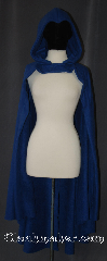 Cloak:3401, Cloak Style:Half Circle<br>Raven Teen Titans, Cloak Color:Persian Blue, Fiber / Weave:Fleece shearling<br>interior double sided, Cloak Clasp:Snap Button, Hood Lining:Fleece partial lined with widows peak, Back Length:50", Neck Length:18.5", Seasons:Southern Winter, Fall, Spring, Note:"Azarath... Metrion... ZINTHOS!"<br> Help fight evil in this easy care<br>half circle fleece cloak.<br>Designed after Teen Titans Raven with a<br>widows peak hood and open front.<br>Perfect for conventions<br>or cool fall outings.<br>Machine Washable.<br>Contact us to custom order<br>Raven's belt and clasp..