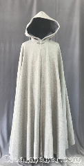 Cloak:3558, Cloak Style:Full Circle Cloak, Cloak Color:Cadet Grey Heathered, Fiber / Weave:80% Wool Melton<br>20% Nylon, Cloak Clasp:Triple Medallion, Hood Lining:Steel Blue Velveteen, Back Length:53", Neck Length:24.75", Seasons:Winter, Southern Winter, Fall, Spring, Note:A warm classic heathered grey<br>full circle cloak that will keep you<br>warm and dry on chilly nights.<br>This dense cloak has a steel blue velveteen<br>hood lining for extra comfort.<br>The final touch on this functional<br>and elegant cloak is a classic<br>triple medallion clasp.<br>Machine washable.