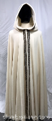 Cloak:3747, Cloak Style:Full Circle Cloak, Cloak Color:Ivory, Fiber / Weave:200 wieght Fleece, Cloak Clasp:2 hidden snaps, Hood Lining:Self lined Sherpa, Back Length:51", Neck Length:23.5", Seasons:Spring, Fall, Note:An ivory full circle cloak capelet<br>with self lining sherpa texture.<br>Made from 200 weight fleece<br>and secures with two snaps..