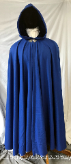 Cloak:3780, Cloak Style:Full Circle Cloak, Cloak Color:Cobalt Blue, Fiber / Weave:80% wool, 20% nylon, Cloak Clasp:Triple Medallion, Hood Lining:Royal blue washed silk velvet, Back Length:60", Neck Length:22", Seasons:Southern Winter, Spring, Fall, Note:A stunning cobalt blue full circle cloak<br>in a luxurious wool blend.<br>Adorned with a silvertone<br>triple medallion clasp<br>and a royal blue washed<br>silk velvet hood lining.<br>Dry clean only..