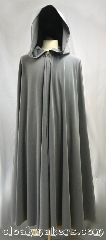 Cloak:3811, Cloak Style:Full Circle Cloak, Cloak Color:Dove Grey, Fiber / Weave:Rayon blend, Cloak Clasp:Vale, Hood Lining:unlined, Back Length:49", Neck Length:19", Seasons:Fall, Spring, Summer, Note:Summer doesn't need to keep you<br>from wearing a cloak with this<br>lightweight, breezy rayon blend<br>in a pleasant dove grey.<br>A silvertone vale clasp<br>accompanies this full circle cloak.<br>Machine washable!.