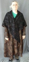 Cloak:W140, Cloak Style:Shawl Coat with pockets, Cloak Color:Brown, Black, Fiber / Weave:Wool Blend, Cloak Clasp:None, Hood Lining:N/A, Back Length:47", Seasons:Spring, Fall, Note:Fits size 2-3X.