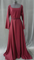 Gown ID:G598, Gown Color:Burgundy, Style:Versatile, Sleeve:Straight, Neckline Type:Scoop, Fabric:Rayon Poly Twill, Sleeve Length:30", Back Length:51".