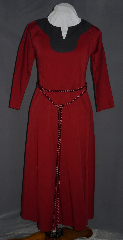 Gown ID:G592, Gown Color:Cranberry, Style:Versatile, Sleeve:Straight, Trim:None, Neckline Type:Keyhole with black cotton facing, Fabric:Cotton Lycra, Sleeve Length:26", Back Length:47".