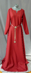 Gown ID:G691, Gown Color:Cranberry, Style:Versatile, Sleeve:Straight, Trim:Red Gold Vine, Neckline Type:Scoop with keyhole, Fabric:Worsted Wool Crepe, Sleeve Length:32", Back Length:62".