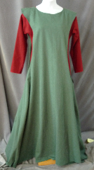 Gown ID:G723, Gown Color:Stone Green, Style:Sideless Surcoat (Surcote), Trim:None, Neckline Type:Scoop, Fabric:Cotton with Lycra, Hip:up to 58", Back Length:59".