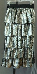 Skirt:K135, Skirt Color:Silver/Black, Skirt Style:Victorian Back Ruffle Panel.