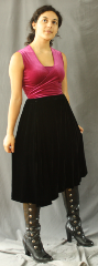 Skirt:K140, Skirt Color:Black, Skirt Style:Dance skirt, Fiber:Washable Silk Velvet, Length:26", Waist:up to 40".
