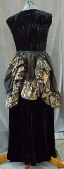 Skirt:K150, Skirt Color:Black/Brown Reversible, Skirt Style:Victorian Bustle, Fiber:Silk Taffeta.