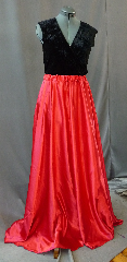 Skirt:K160, Skirt Color:Red Satin, Fiber:Satin, Length:44", Waist:up to 48".