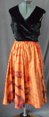 Skirt:K173, Skirt Color:Orange hand-dyed, Skirt Style:Dance skirt, Fiber:Cotton, Length:27.5", Waist:up to 42".