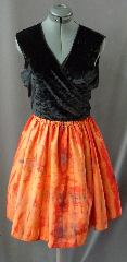 Skirt:K174, Skirt Color:Orange hand-dyed, Skirt Style:Dance skirt, Fiber:Cotton, Length:20.5", Waist:up to 45".
