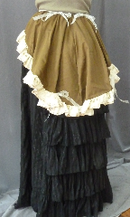 Skirt:K210, Skirt Color:Brown, Skirt Style:Victorian Back Ruffle, Length:19.5", Waist:up to 30".