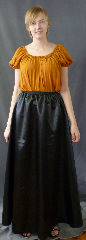 Skirt:K307, Skirt Color:Black, Skirt Style:Dance skirt, Fiber:Polyester Satin, Length:44", Waist:24-30".